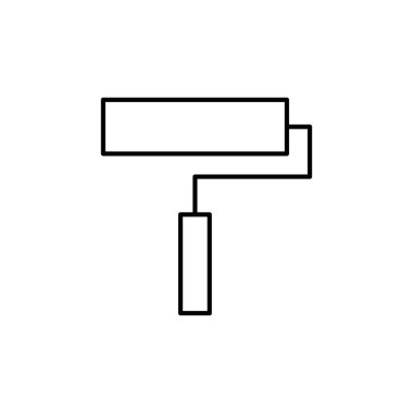 Beyaz arkaplanda izole edilmiş boya simgesi. Fırça vektör simgesini boya. Boya silindiri ico