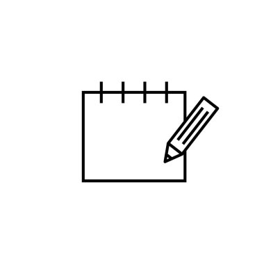 Not simgesi beyaz arkaplanda izole edildi. Simge vektörü alınıyor. Satır simgesini düzenle. Belge yazımı. İçerik yazımı