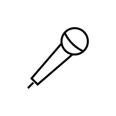 Mikrofon Simgesi beyaz arkaplanda izole edildi. Mikrofon işareti. Karaoke mikrofon ikonu. Yayın mikrofonu