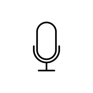 Mikrofon Simgesi beyaz arkaplanda izole edildi. Mikrofon işareti. Karaoke mikrofon ikonu. Yayın mikrofonu