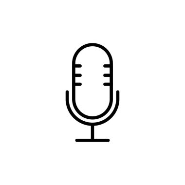 Mikrofon Simgesi beyaz arkaplanda izole edildi. Mikrofon işareti. Karaoke mikrofon ikonu. Yayın mikrofonu