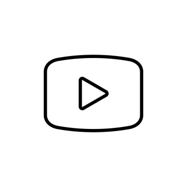 Beyaz arkaplanda simge oynat. Düğme vektör simgesini oynat. Video simgesi vektosu