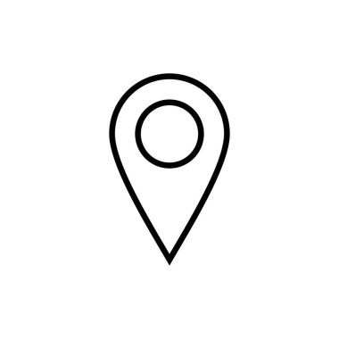 Pin simgesi beyaz arkaplanda izole edildi. Konum simgesi. Harita işaretleyici simgesi. Nokta. Yer bulucu. Adresler