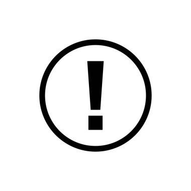 Ünlem tehlikesi işareti illüstrasyonu. Dikkat çekme simgesi. Tehlike uyarısı işareti. Simge alarmı. Nadir