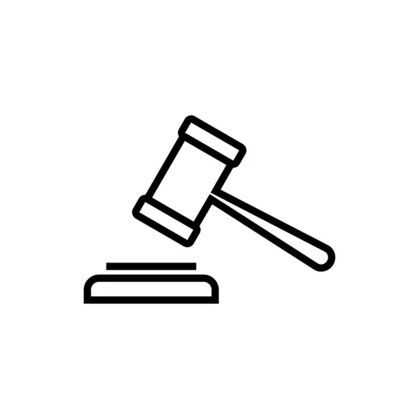 Gavel Icon Isolated White Background Hammer Icon Vector Judge Gavel — Stock Vector