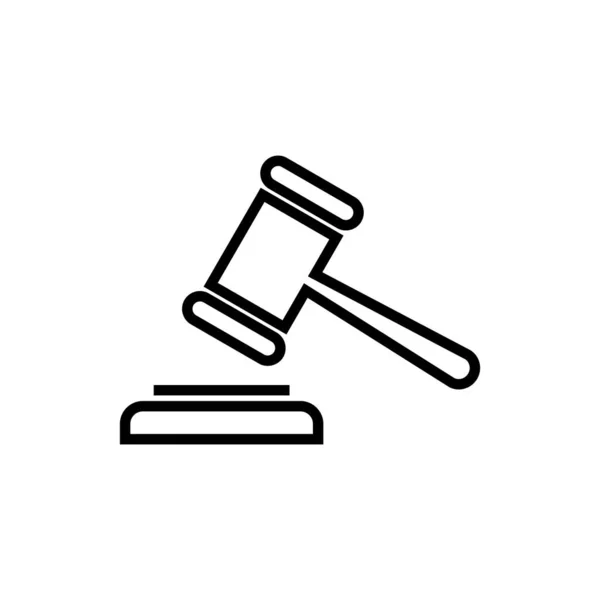 Gavel Icon Isolated White Background Hammer Icon Vector Judge Gavel — Stock Vector