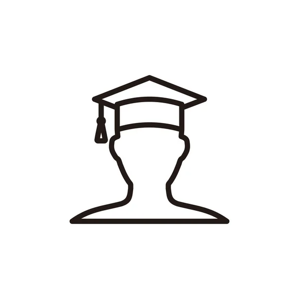 Education Icon Isolated White Background Graduation Cap Icon Graduate Students — Stock Vector