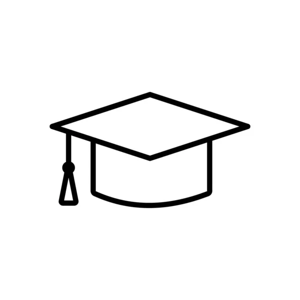 Educatie Icoon Geïsoleerd Witte Achtergrond Graduation Cap Icoon Afgestudeerd Studenten — Stockvector