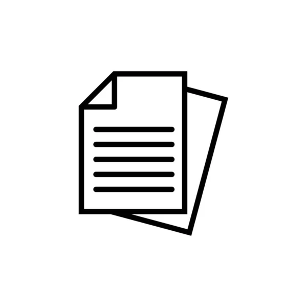 Icône Document Isolée Sur Fond Blanc Icône Papier Fichier Ico — Image vectorielle