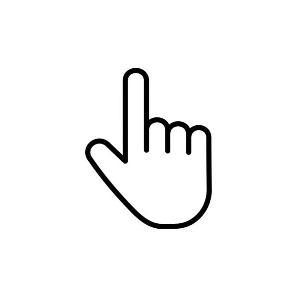 Handcursorsymbol Isoliert Auf Weißem Hintergrund Klicken Sie Hand Auf Das — Stockvektor