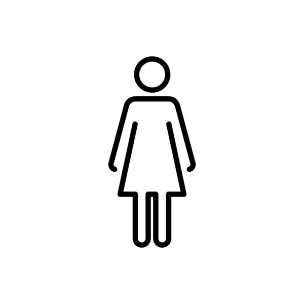 Weibliche Ikone Toilettensymbolvektor Toilettenschild Frau Toilette Zeichen Vektor — Stockvektor