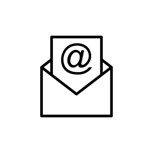 Icona Vettoriale Posta Isolata Sfondo Bianco Icona Mail Illustrazione Busta — Vettoriale Stock