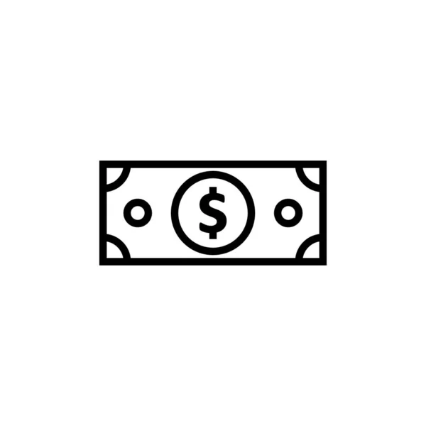 Money Icon Isolated White Background Money Vector Icon Dollar Ico — Stock Vector