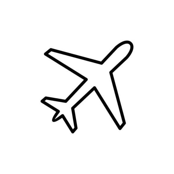 Ícone Avião Isolado Fundo Branco Ícone Vetorial Avião Símbolo Transporte — Vetor de Stock