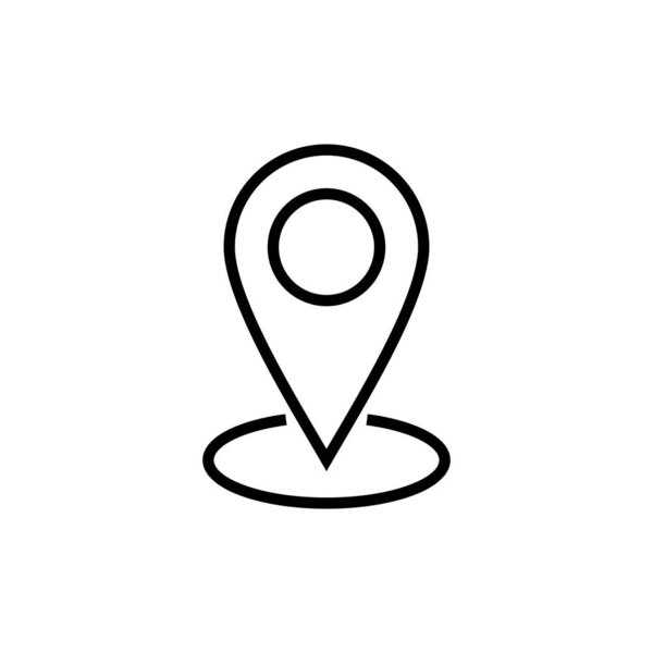 Pin icon isolated on white background. Location icon. Map pointer icon. Point. Locator. Addres