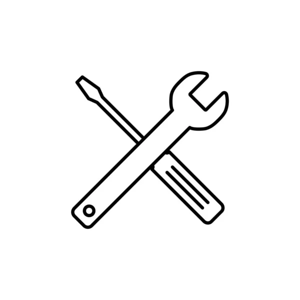 Repair Icon Isolated White Background Wrench Screwdriver Icon Settings Vector — Stock Vector