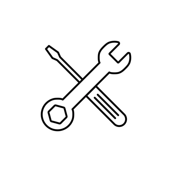 Reparatur Symbol Isoliert Auf Weißem Hintergrund Schraubenschlüssel Und Schraubenzieher Symbol — Stockvektor