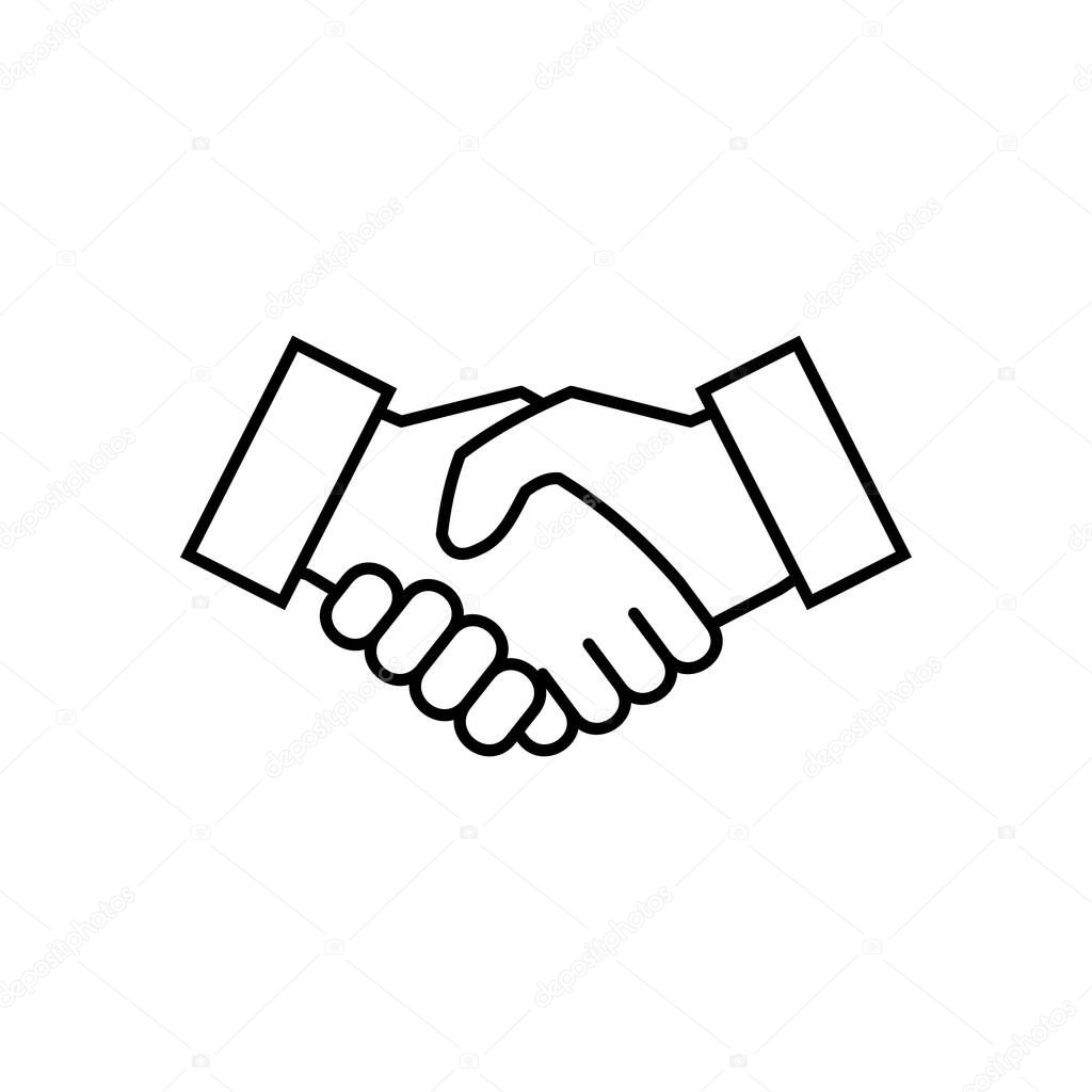 Business handshake. Handshake icon vector. contract agreement. Handshake. Deal. Done. partnership ico