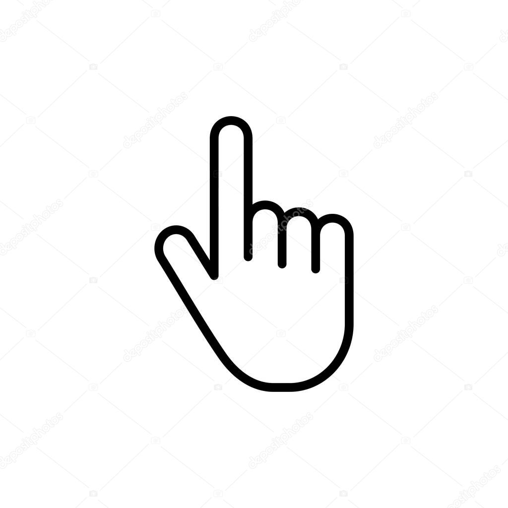Hand cursor icon isolated on white background. Hand click icon. Finger pointer isolated vecto