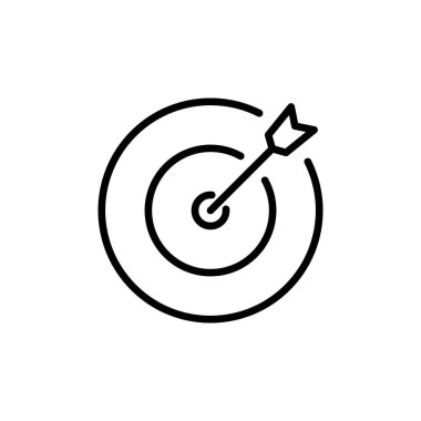 Hedef simgesi beyaz arkaplanda izole edildi. Hedef vektör simgesi. hedef simgesi. Pazarlama hedefi. Ai