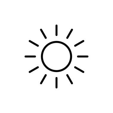 Beyaz arkaplanda güneş simgesi izole edildi. Güneş vektörü ico