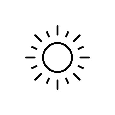 Beyaz arkaplanda güneş simgesi izole edildi. Güneş vektörü ico