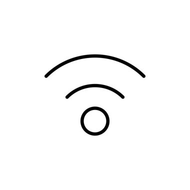 WIFI Simgesi beyaz arkaplanda izole edildi. Sinyal vektör simgesi. Uzak internet erişimleri için kablosuz ve kablosuz ağ simgesi veya imza