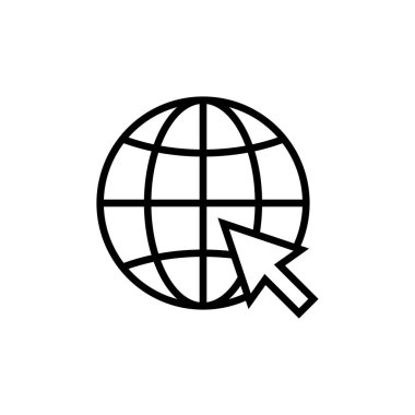 Beyaz arkaplanda web simgesi izole edildi. Web sitesi vektör simgesi. İnternet dünyası vektosu