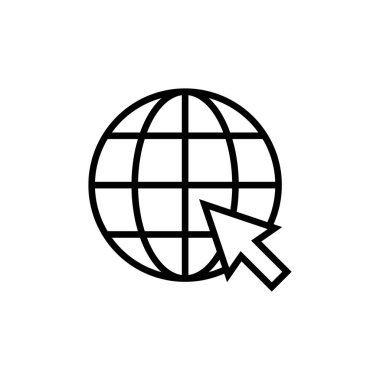 Beyaz arkaplanda web simgesi izole edildi. Web sitesi vektör simgesi. İnternet dünyası vektosu