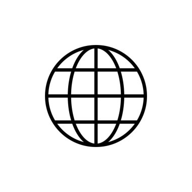 Beyaz arkaplanda web simgesi izole edildi. Web sitesi vektör simgesi. İnternet dünyası vektosu