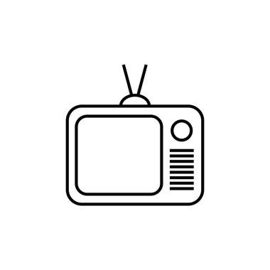 TV vektör simgesi beyaz arkaplanda izole edildi. Televizyon simgesi