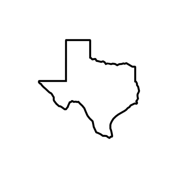 Texas Landkarte Symbol Isoliert Auf Weißem Hintergrund Symbol Für Texas — Stockvektor