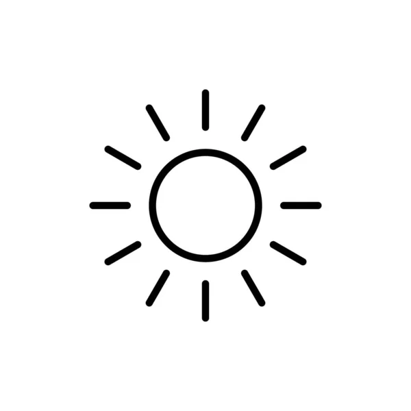 Sonnensymbol Isoliert Auf Weißem Hintergrund Sonnenvektor — Stockvektor