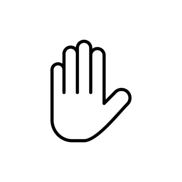 Ikona Stop Białym Tle Symbol Dłoni Ikona Ręczna Vecto — Wektor stockowy