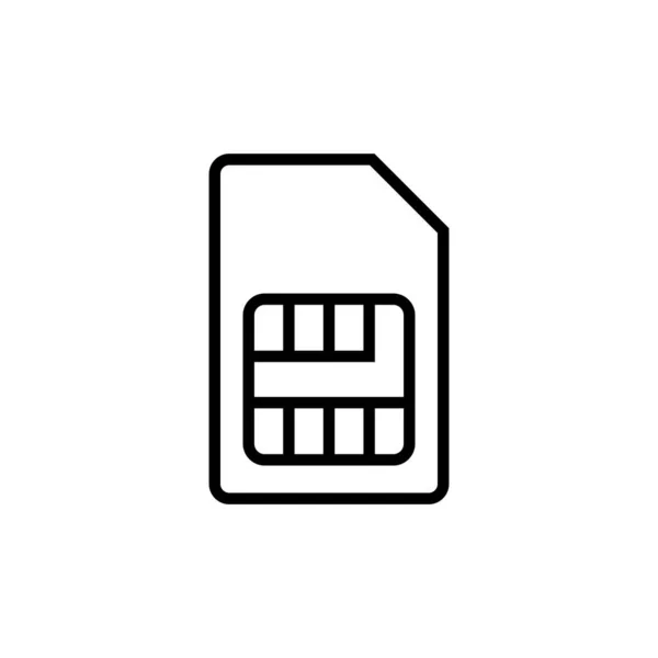 Icon Vektor Der Sim Karte Isoliert Auf Weißem Hintergrund Mobil — Stockvektor