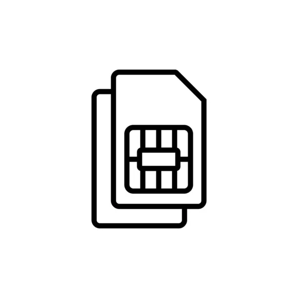 Icon Vektor Der Sim Karte Isoliert Auf Weißem Hintergrund Mobil — Stockvektor