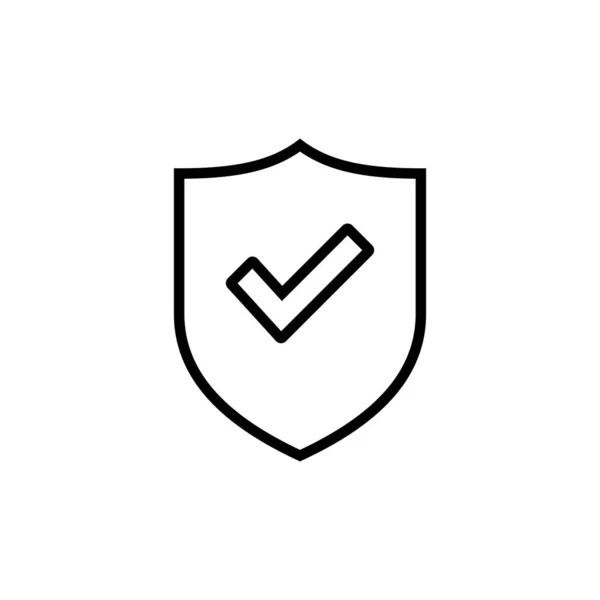 Ikona Znaku Wyboru Tarczy Odizolowana Białym Tle Ochrona Zatwierdziła Znak — Wektor stockowy