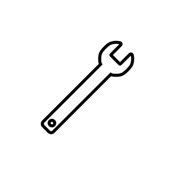 Moersleutel Pictogram Geïsoleerd Witte Achtergrond Een Moersleutel Vectoricoon Spanner — Stockvector