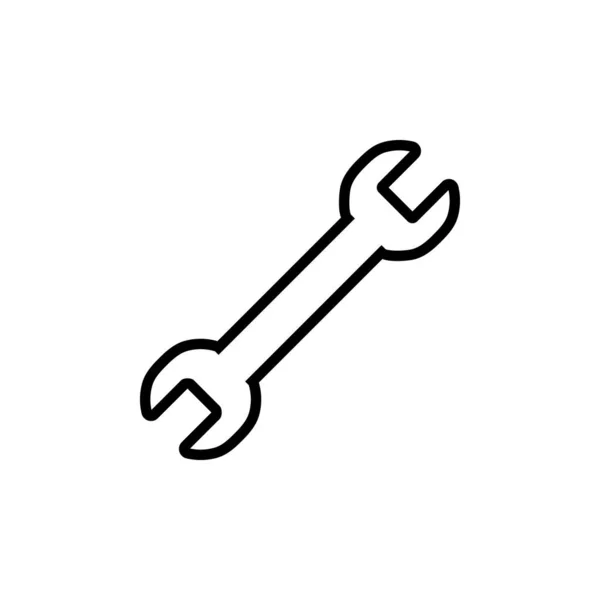 Moersleutel Pictogram Geïsoleerd Witte Achtergrond Een Moersleutel Vectoricoon Spanner — Stockvector