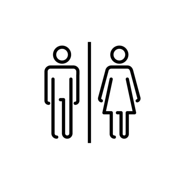 Вектор Значка Туалету Ізольовано Білому Тлі Туалетний Знак Чоловік Жінка — стоковий вектор