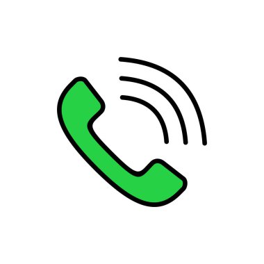 Arama simgesi beyaz arkaplanda izole edildi. Telefon simgesi vektörü. Cep telefonu. Telefon Meksika