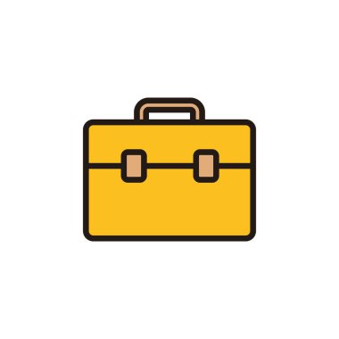 Evrak çantası simgesi beyaz arkaplanda izole edildi. Evrak çantası vektör ico