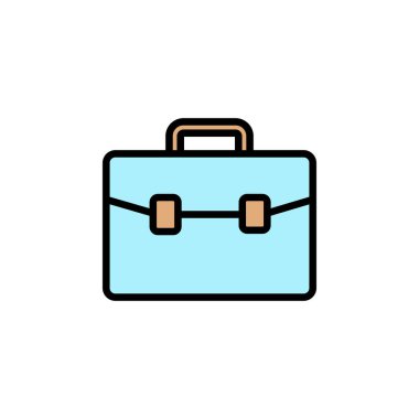 Evrak çantası simgesi beyaz arkaplanda izole edildi. Evrak çantası vektör ico