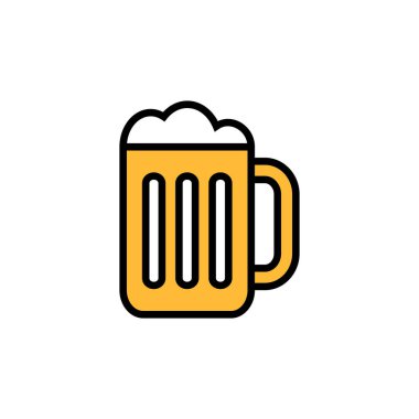 Beyaz arkaplanda bira simgesi izole edildi. Bira Simgesi modada sabitlendi