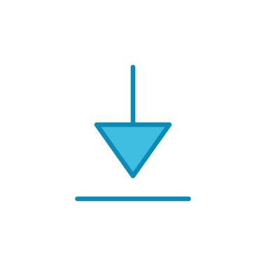 Beyaz arkaplanda indirme simgesi izole edildi. Vektör ico indiriliyor