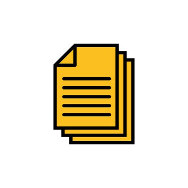 Belge simgesi beyaz arkaplanda izole edildi. Kağıt ikonu. Dosya İko