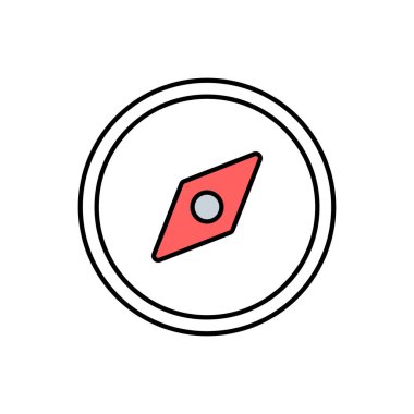 Pusula vektör simgesi beyaz arkaplanda izole edildi. Beyaz arka grupta pusula simgeleri