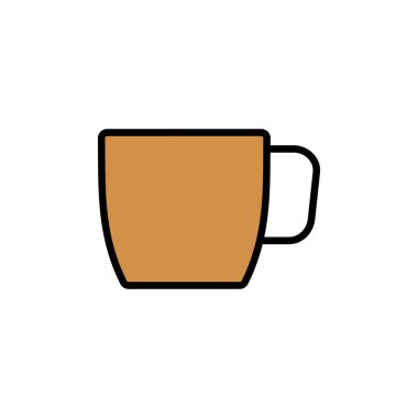 Beyaz arka planda izole edilmiş bir fincan kahve ikonu. Kahve fincanı ikonu. Kahve vektörü ikonu. Te