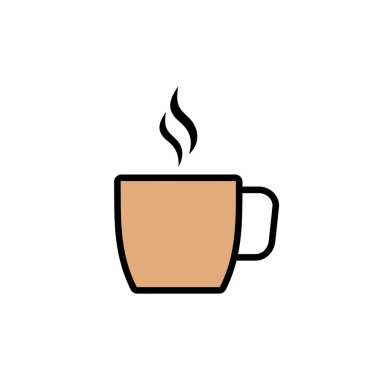 Beyaz arka planda izole edilmiş bir fincan kahve ikonu. Kahve fincanı ikonu. Kahve vektörü ikonu. Te