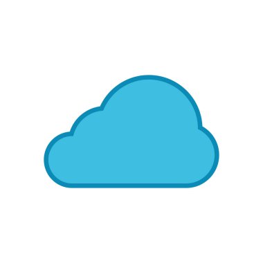 Beyaz arkaplanda bulut simgesi vektörü izole edildi. Bulut hesaplama ico